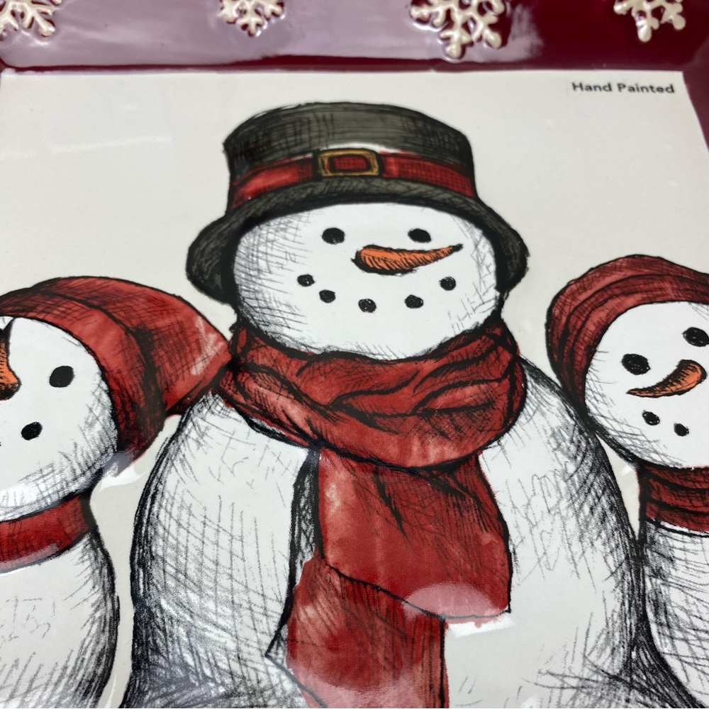 Snowman Christmas Holiday Plate Tray